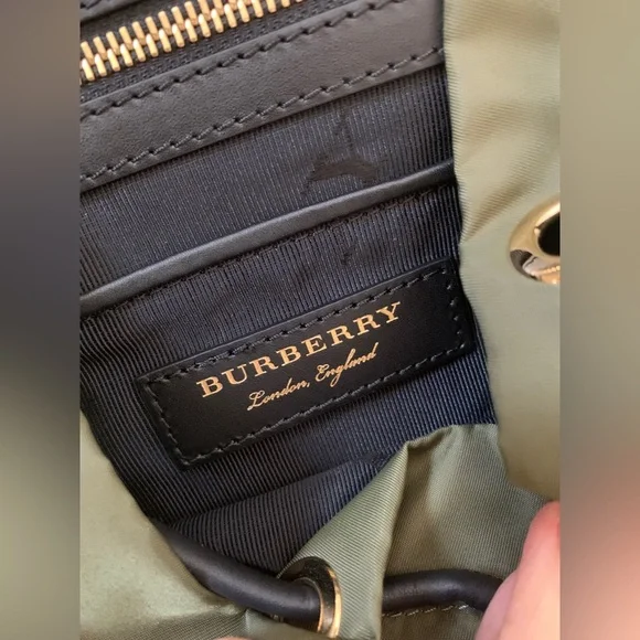 NWT Burberry Rucksack Olive Green Medium Backpack - Picture 5 of 9